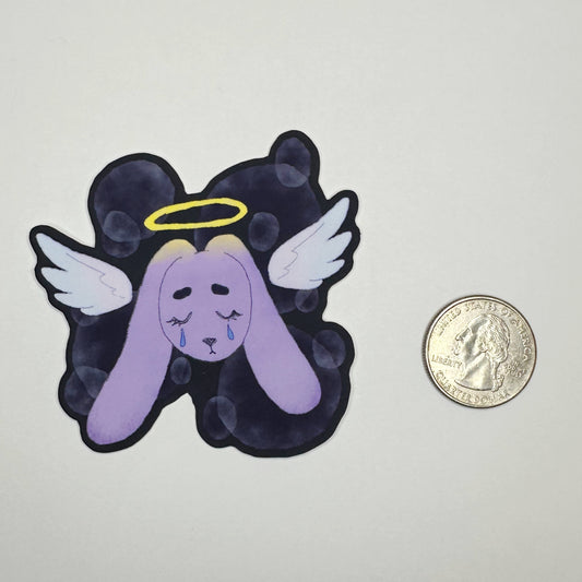 sad angel bunny sticker